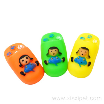 Vinyl cartoon slippers squeaky dog toy pet products